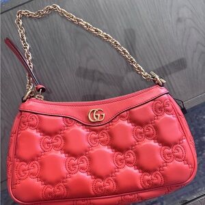 Gucci Coral Quilted Shoulder Bag